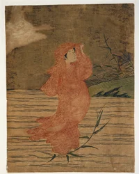 Close-up of the painting of a woman