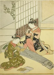 Descending Geese of the Koto Bridges, from the series "Eight Views of the Parlor"