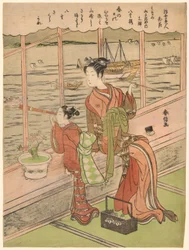 Double-Flowered Cherry: Motoura of the Minami Yamasakiya, from the series Beauties of the Floating World Compared to Flowers