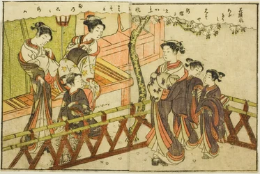 Double-page Illustration from Vol. 2 of "Picture Book of Spring Brocades"