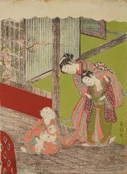 Children Playing with a Cat and a Mouse