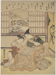 Evening Snow on Matsuchi Hill, from the series Eight Fashionable Views of Edo (Furyu Edo hakkei)