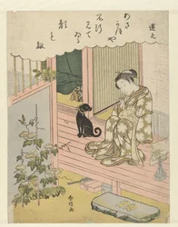 Woman Looking at Morning Glory