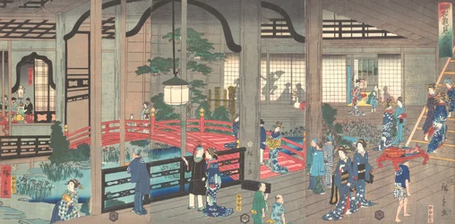 The Interior of the Gankiro Tea House in Yokohama, April 1861