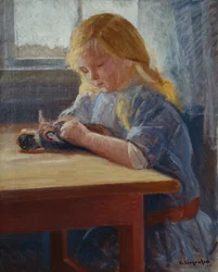 Girl Playing with Doll