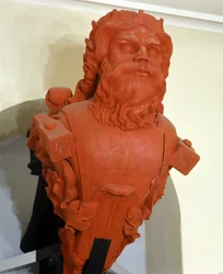 Figure of the Swedish corvette Thor, named after the Scandinavian deity (built in 1841, Marinmuseum Karlskrona, Sweden)