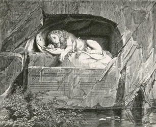Monument at Lucerne to the Swiss Guards who fell while defending the Royal Family of France, August 10, 1792