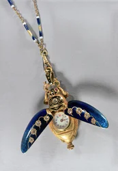 Scarab-shaped hunter-cased pendant watch, Chaux-de-Fonds, 1890s