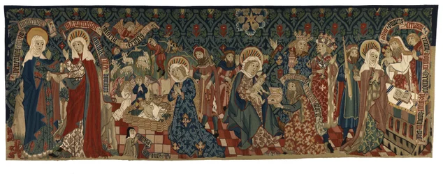 Tapestry Dorsal depicting Four Scenes from the Life of the Virgin, from Basle, c.1450-75