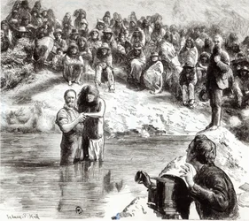 A Baptism of North American Indians - Mormons Posing as Apostles of Christ, 1892