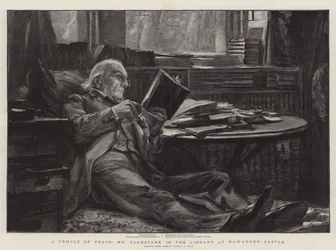A Temple of Peace, Mr. Gladstone in the Library at Hawarden Castle