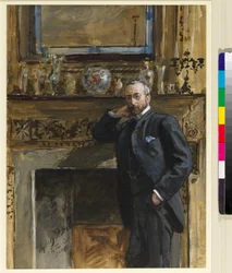 Gentleman in an interior at 5 Fig Tree Court, 1890