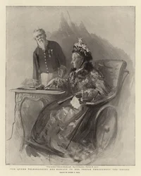 The Queen Telegraphing Her Message to Her People Throughout the Empire