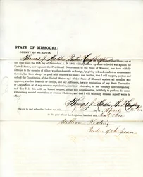 Loyalty oath of Thomas J. Madden of Missouri, County of St. Louis
