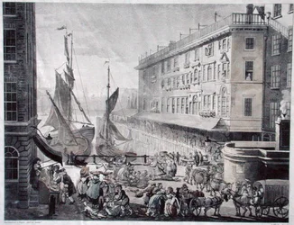 Billingsgate Market, engraved by J. Bluck