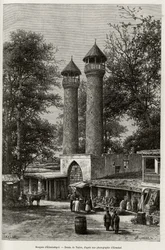 The mosque of Elisabethpol (or Gandja, or Kirovabad, Azerbaijan). Engraving by Taylor, to illustrate the story 