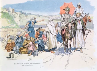 Lepers outside the walls of Jerusalem, 1892