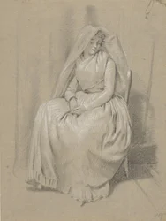Seated Woman with a Veil Over Her Head