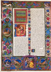 Incipit from Gospel according to Matthew, from Volume II of Bible of Borso d