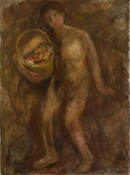 Nude of a Girl with a Basket of Apples