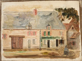 Wheelwright in Front of a House