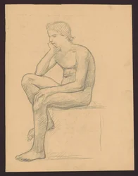Young Boy Seated in Left Profile