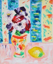 Vibrant Flowers and Lemon