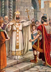 Emperor Theodosius Forbidden by St Ambrose from Entering Milan Cathedral