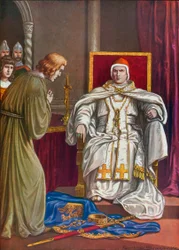 Holy Roman Emperor Henry IV Doing Penance to Reverse His Excommunication by Pope Gregory VII