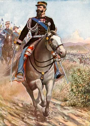 Victor Emmanuel reviews the troops for the Crimean War