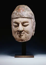 A marble head of an official, Tang Dynasty or slightly earlier, c.618-907