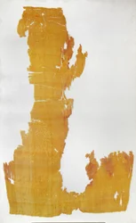 Fragment of material with patterns of floral motifs and mandarin ducks