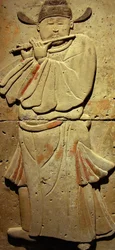 Terracotta Stele with Musician, Tang Dynasty