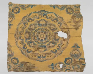 Textile with Floral Medallion, c.800