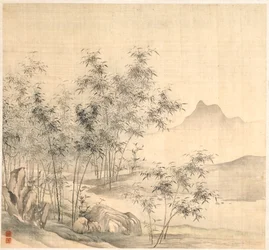 A Solitary Crane in the Bamboo Grove, early 1600s