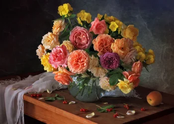 Colorful Rose Still Life