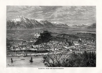 Salzburg, from the Kapuzinerberg, Austria, 19th century