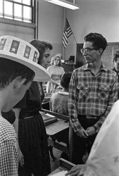 Gifted students in a classroom at James A. Garfield High School, an urban public school