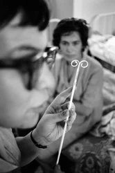 Medical personnel describe IUD insertion to Chilean women for birth control
