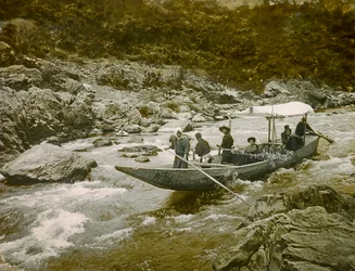 A Boat in the Rapids of the Hozu River, Kyoto, circa 1900 - 1915