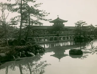 Heian-Jingu Shrine Gardens in Kyoto, circa 1900 - 1915