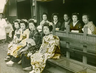 Portrait of a Geisha in Japan, circa 1900 - 1915