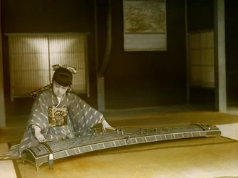 Portrait of a Japanese Woman Playing the Koto, circa 1900 - 1915
