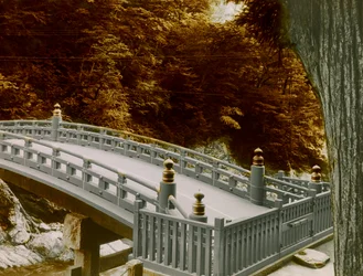 The Shinkyo (Sacred Bridge) in the City of Nikko, circa 1900 - 1915