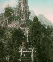 View of Mount Myogi in Gunma Prefecture, circa 1900 - 1915