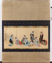 Female parody of the Seven Philosophers of the Bamboo Forest (detail)