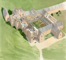 Aerial view of Lilleshall Abbey