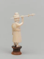 Black pawn, chess piece, India, circa 1820