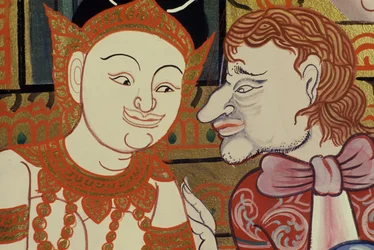 Contemporary painting in the classical style showing Thai and western people