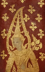 Rattanakosin Style Door Panel with Image of a Deity, c.1860